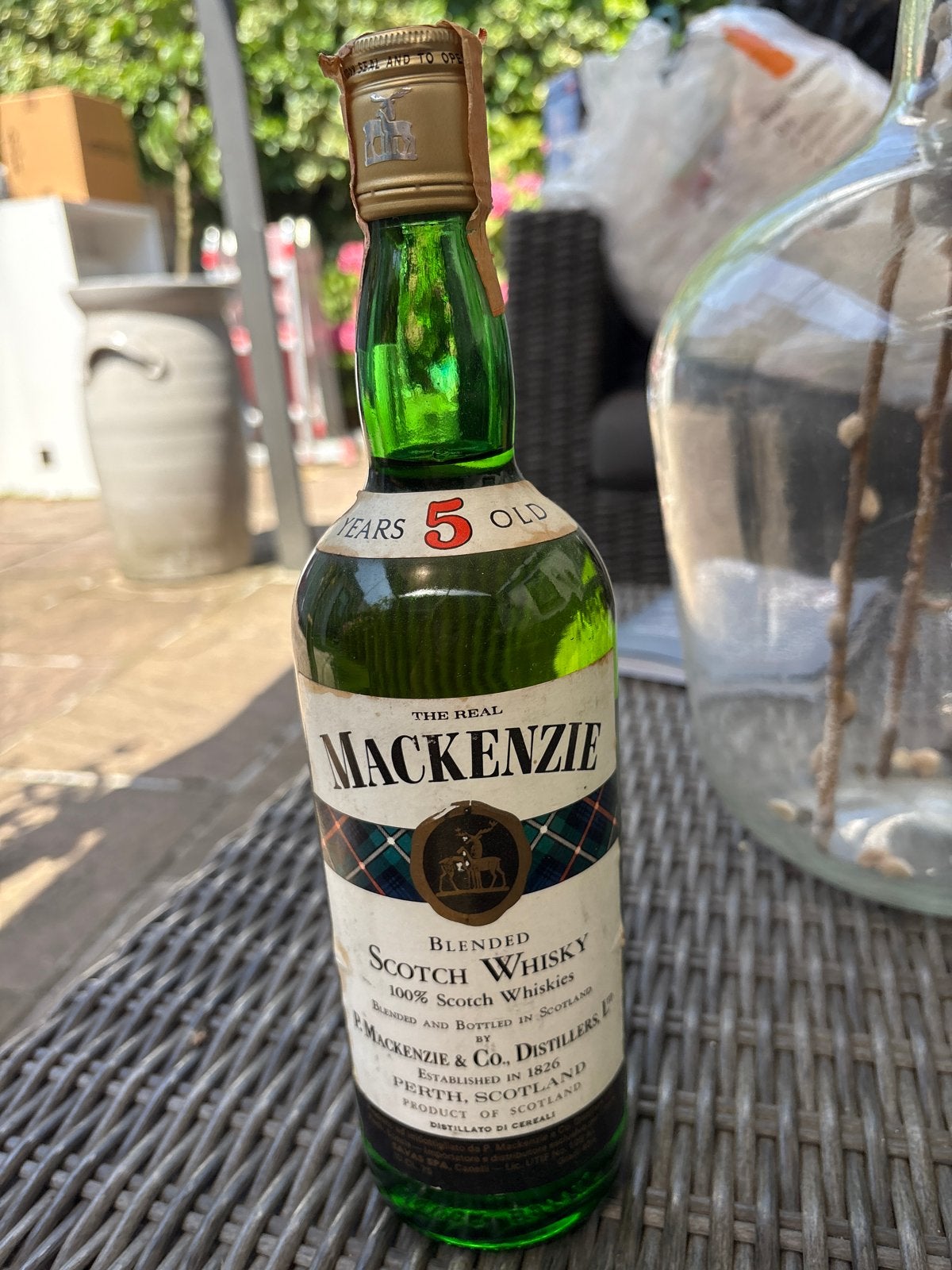 Vintage The Real Mackenzie Blended Scotch 5 Jaar Oud, Antiek en Kunst, Ophalen of Verzenden