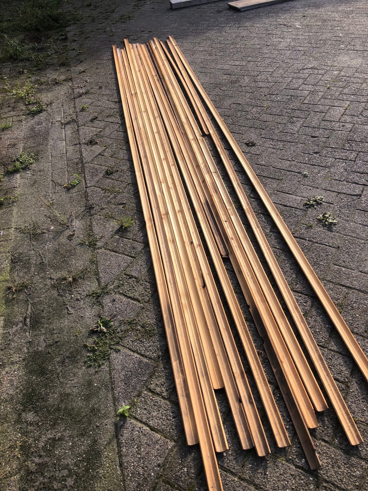 Holplinten 30x30 mm, ca. 4.5m lang (12 stuks), Ophalen, Overige materialen, Zo goed als nieuw, 250 cm of meer