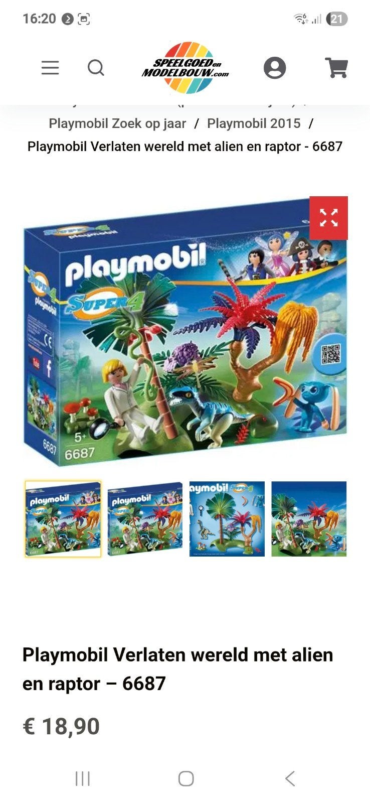 Playmobil Verlate Wereld met Alien en Raptor - 6687, Ophalen of Verzenden, Zo goed als nieuw, Jongen of Meisje