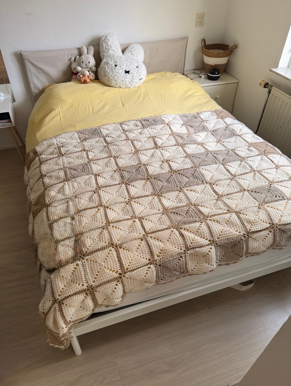 Tweepersoonsbed met hoofdbord IKEA - wit, 140x200 cm, Ophalen, Wit, Tweepersoons, 140 cm
