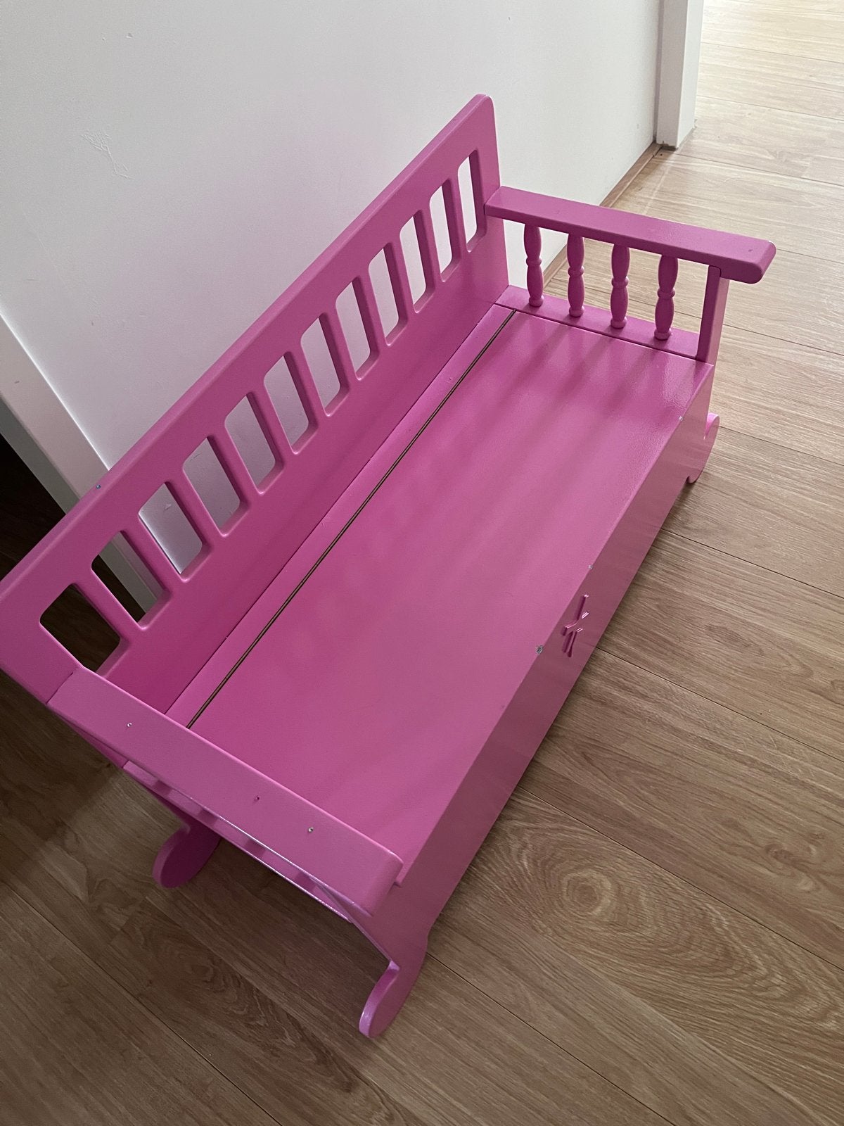 Schattig roze bankje met opbergruimte, Ophalen, Gebruikt, Overige typen