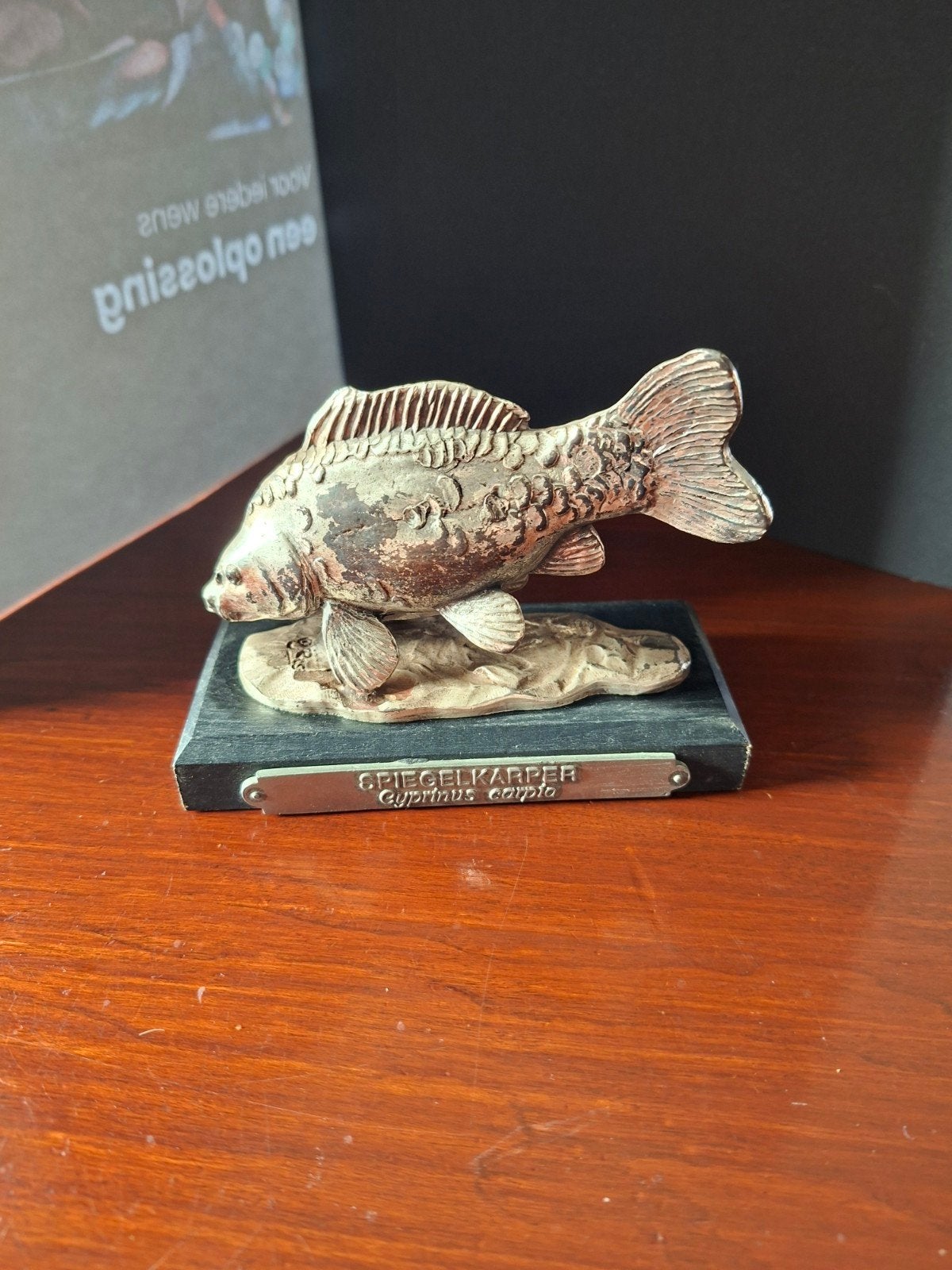 Verzilverd bronzen beeldje Spiegelkarper, Ophalen of Verzenden