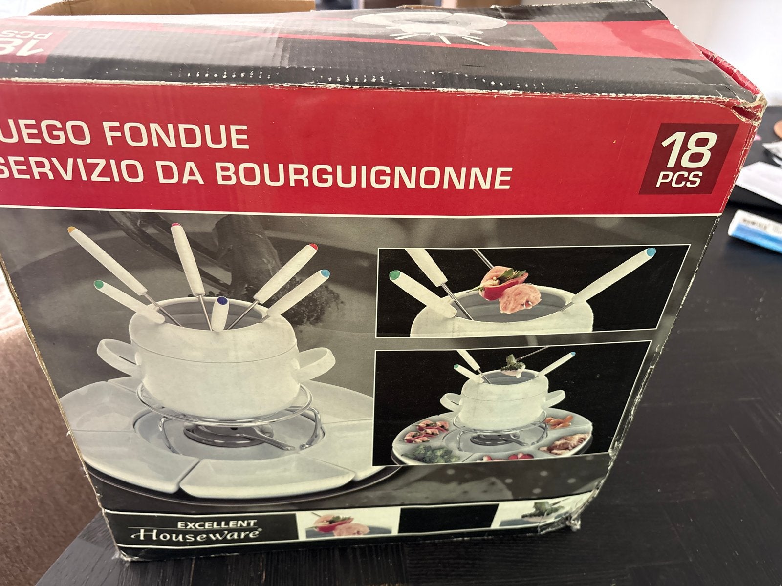 Excellent Houseware Fondueset 18-delig, Witgoed en Apparatuur, Fonduesets, Ophalen, Zo goed als nieuw, Brander, Fondueset