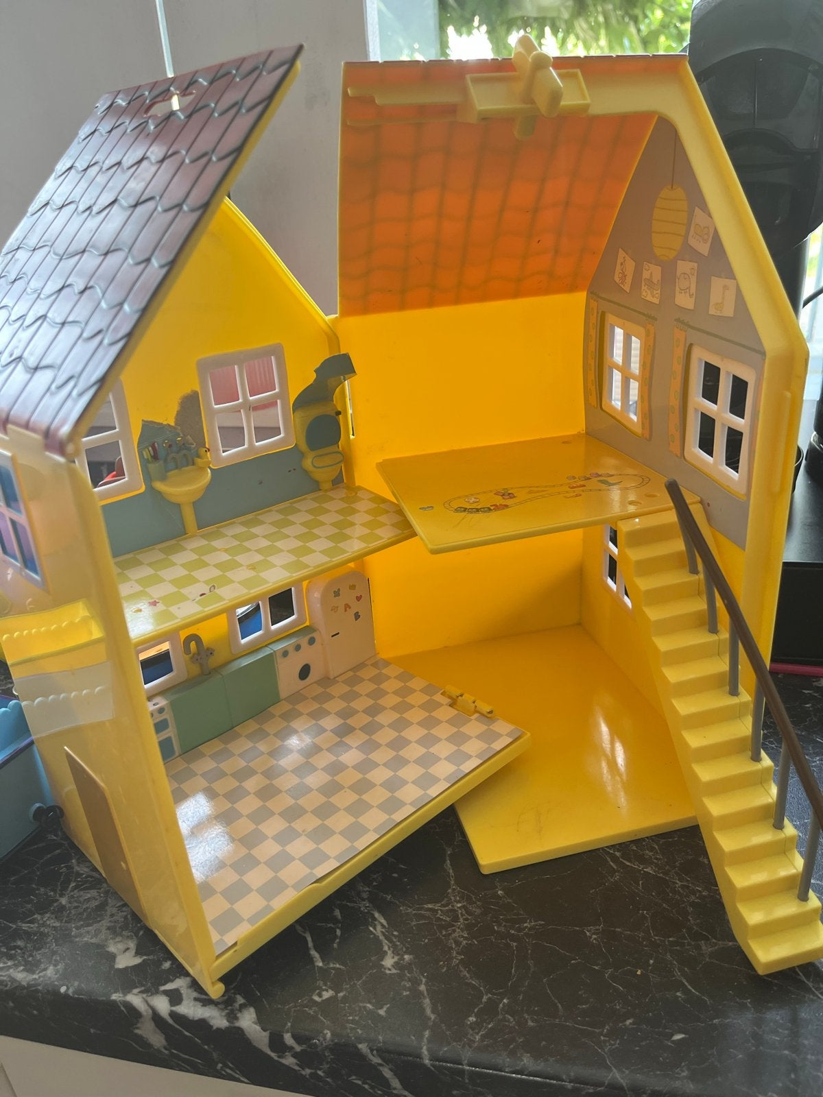 Grote Peppa Pig speelgoedset met huis en figuren, Ophalen of Verzenden, Gebruikt, Jongen of Meisje