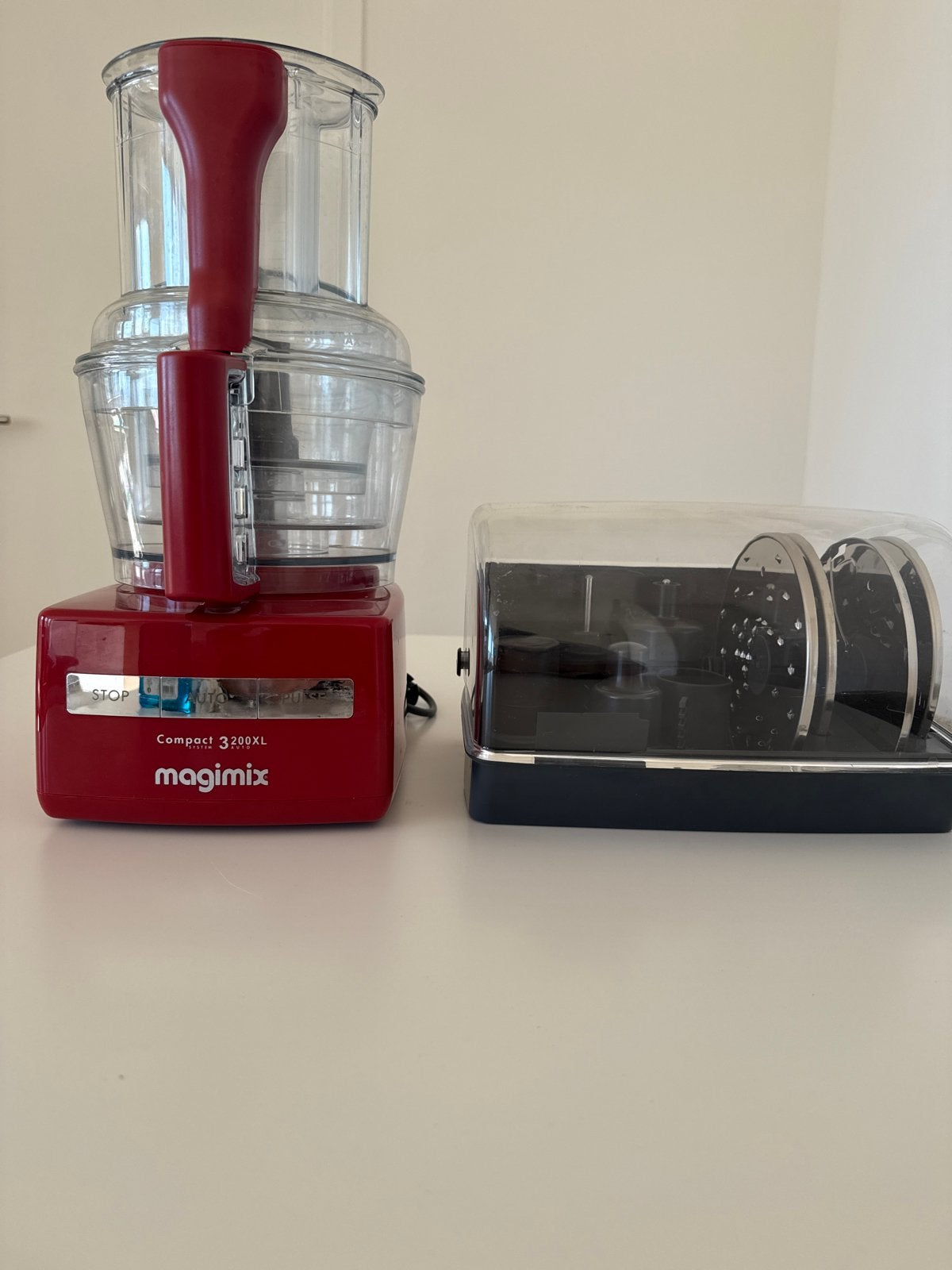 Magimix Compact 3200 XL Rood - Zo goed als nieuw, compleet, 3 snelheden of meer, Ophalen of Verzenden, Zo goed als nieuw, 2 tot 3 liter