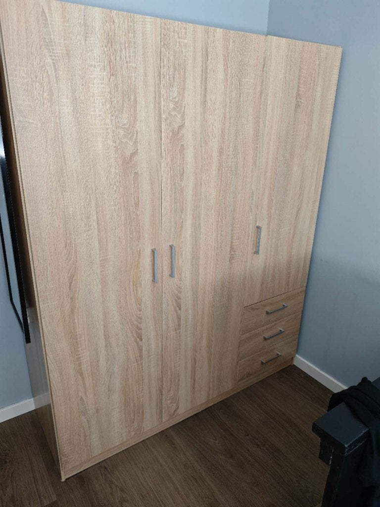 Kledingkast in eikenlook, Huis en Inrichting, Kasten | Kledingkasten, Ophalen, Gebruikt, 50 tot 75 cm, 150 tot 200 cm