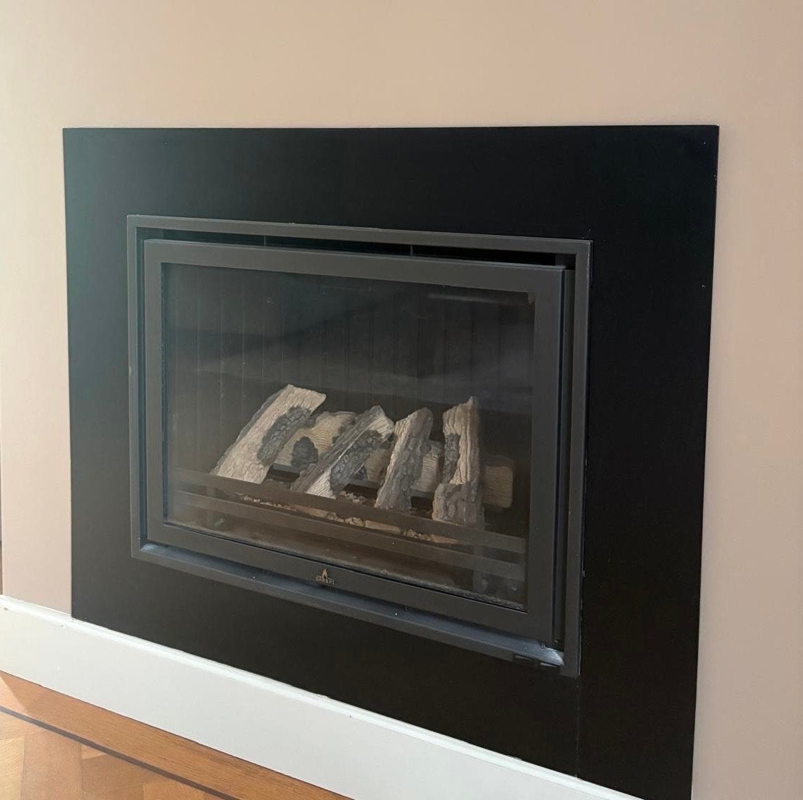 Inbouw gashaard met houtblokken, Ophalen, Gebruikt, Inbouwhaard, Gashaard