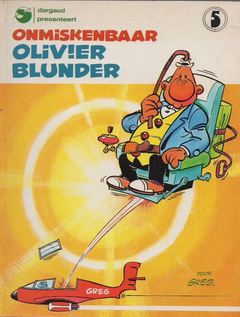 Onmiskenbaar Olivier Blunder, nr 5, Gelezen, Greg, Eén stripboek, Ophalen of Verzenden