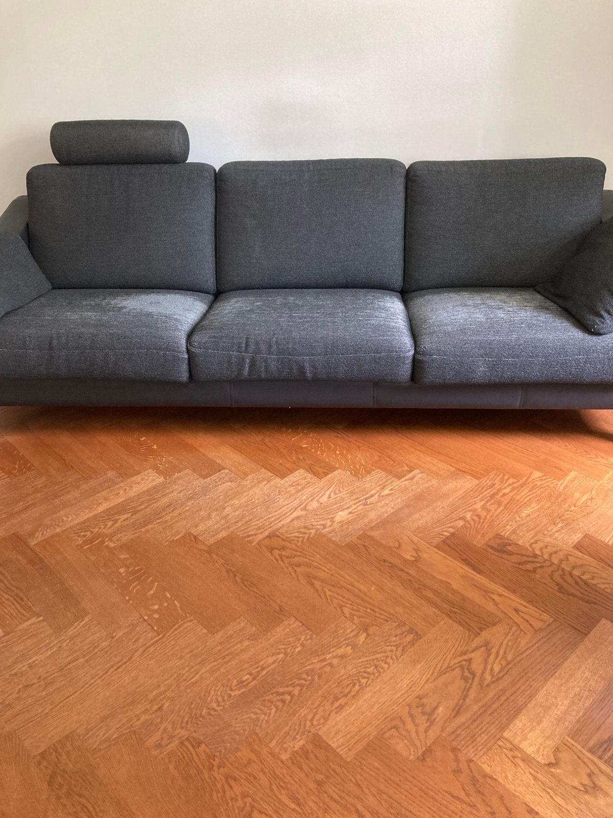 Leolux bank ‘Antonia’, designbank, antraciet/zwart, Ophalen, Gebruikt, Driepersoons, 75 tot 100 cm