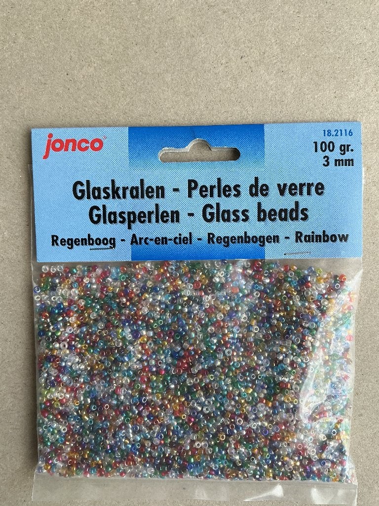 Zakje glaskralen regenboog (100 gram), Hobby en Vrije tijd, Ophalen of Verzenden, Nieuw, Overige thema's, Overige typen