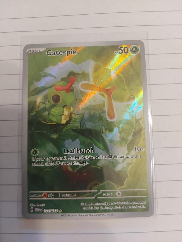 Caterpie 172/165  Pokémon Kaart, Ophalen, Zo goed als nieuw, Losse kaart, Foil