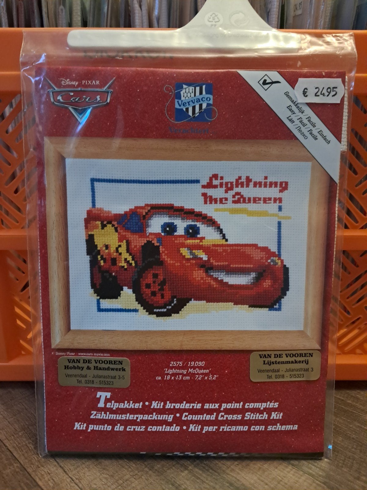 Disney Pixar Cars Bliksem McQueen Borduurpakket, Ophalen of Verzenden, Nieuw, Handborduren, Borduurpakket
