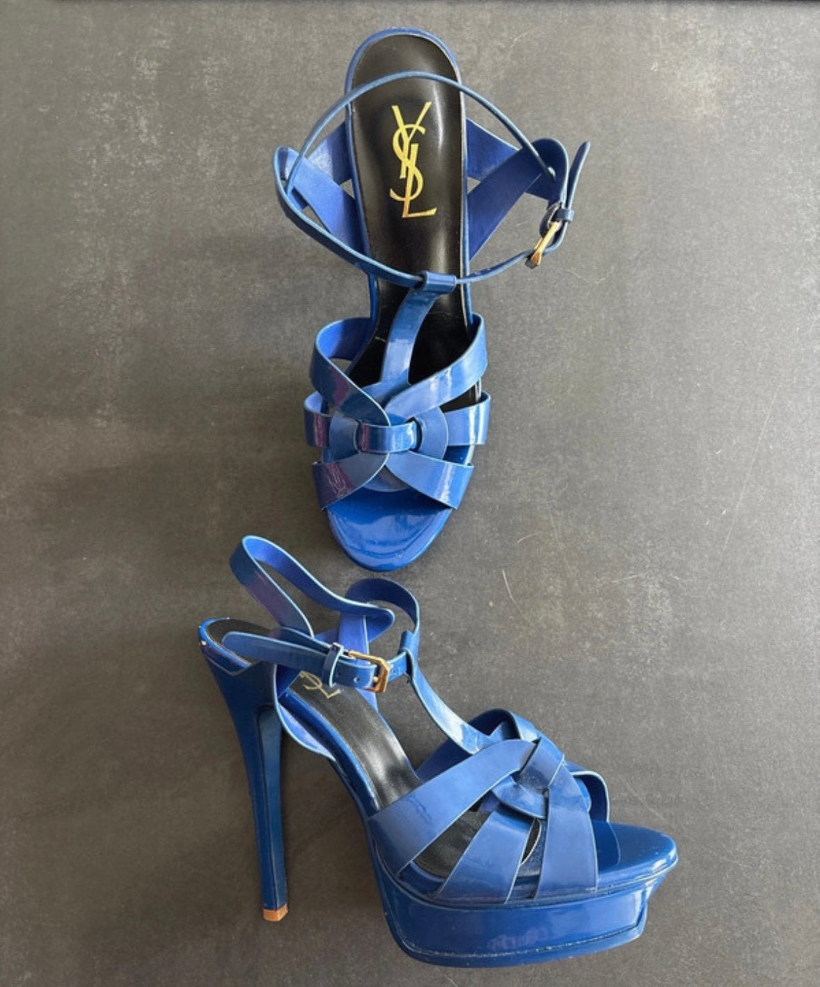 Yves Saint Laurent hakken, Kleding | Dames, Schoenen, Ophalen of Verzenden, Gedragen, Blauw, Overige typen