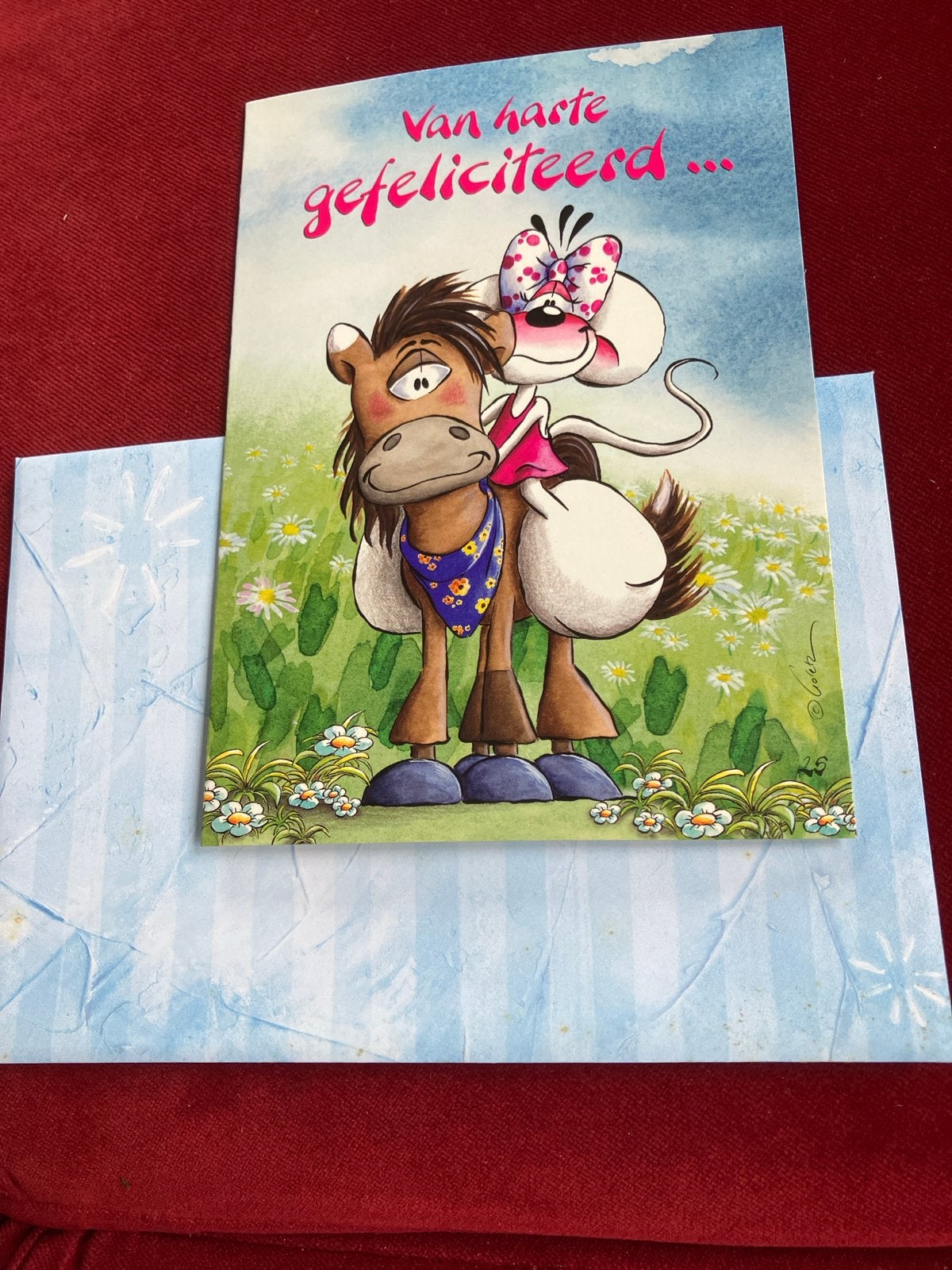 Dubbele kaart met enveloppe met Diddl., Verzamelen, Verzenden, Nieuw, Papier, Kaart of Schrift