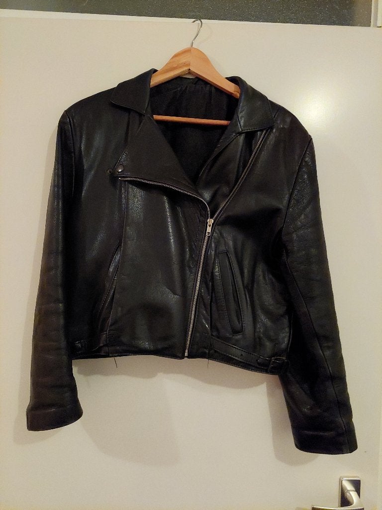 Vintage leren Bikerjack  dames zware kwaliteit maat 42, Onbekend, Jas | leer, Ophalen of Verzenden, Dames