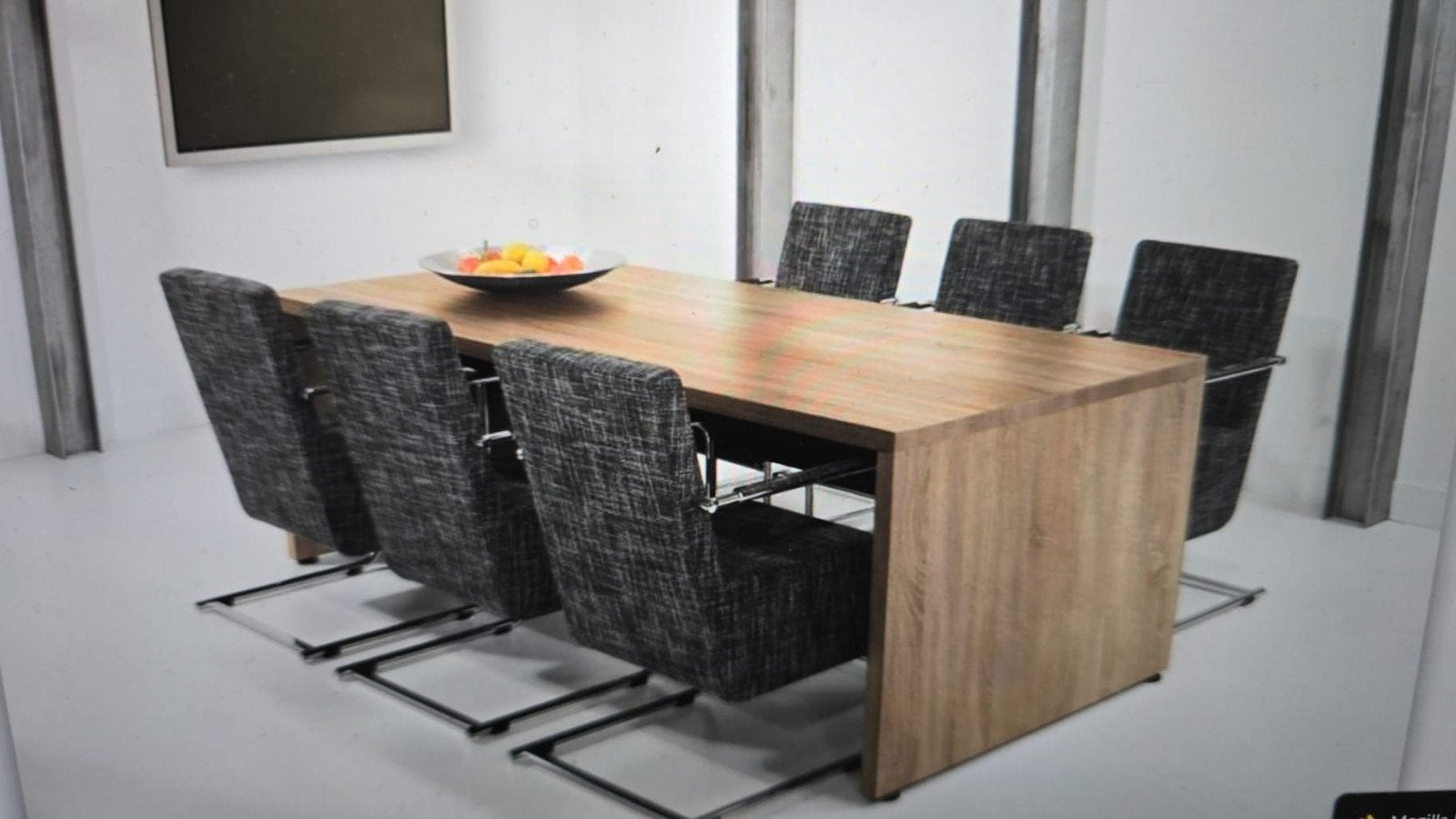 Vergadertafel Manager 220x100cm Robson Eiken, Kunststof, Ophalen of Verzenden, Ovaal, Nieuw
