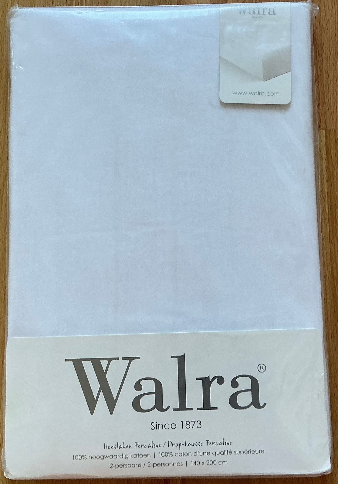 2-persoons Walra hoeslaken 140x200 cm, Ophalen, Ademend, Katoen, Wit