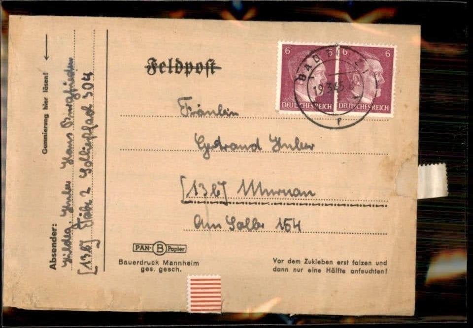 Derde Rijk - Veldpost - met inhoud - 1945, Ophalen of Verzenden, Brief