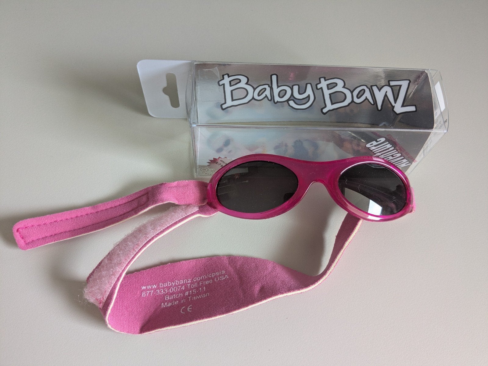 Baby Banz roze kinderzonnebril 100% UV-bescherming, Ophalen, Zo goed als nieuw