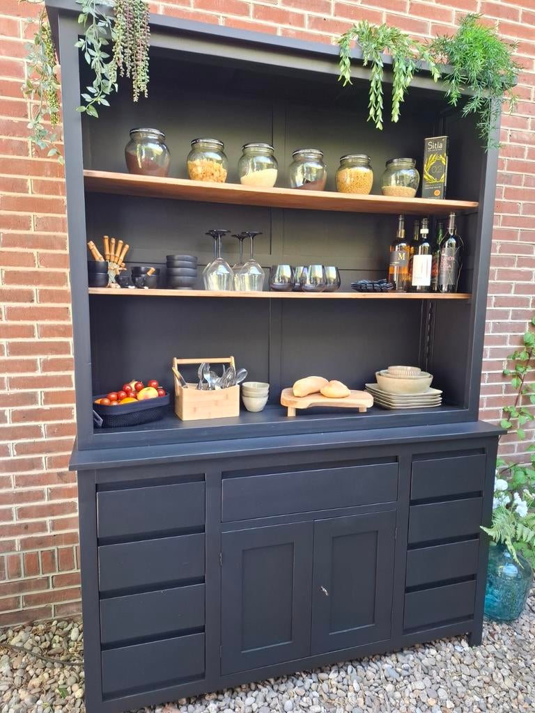 Mooie stoere open buffetkast, Ophalen of Verzenden, Zo goed als nieuw, 25 tot 50 cm