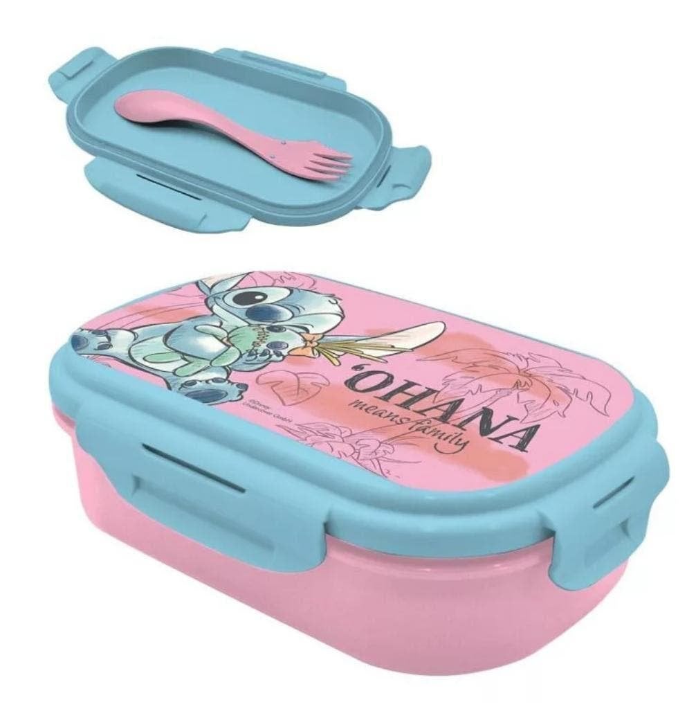Stitch Broodtrommel met Bestek - Ohana - Disney Lunchbox, Nieuw, Ophalen of Verzenden, Nvt, Nvt
