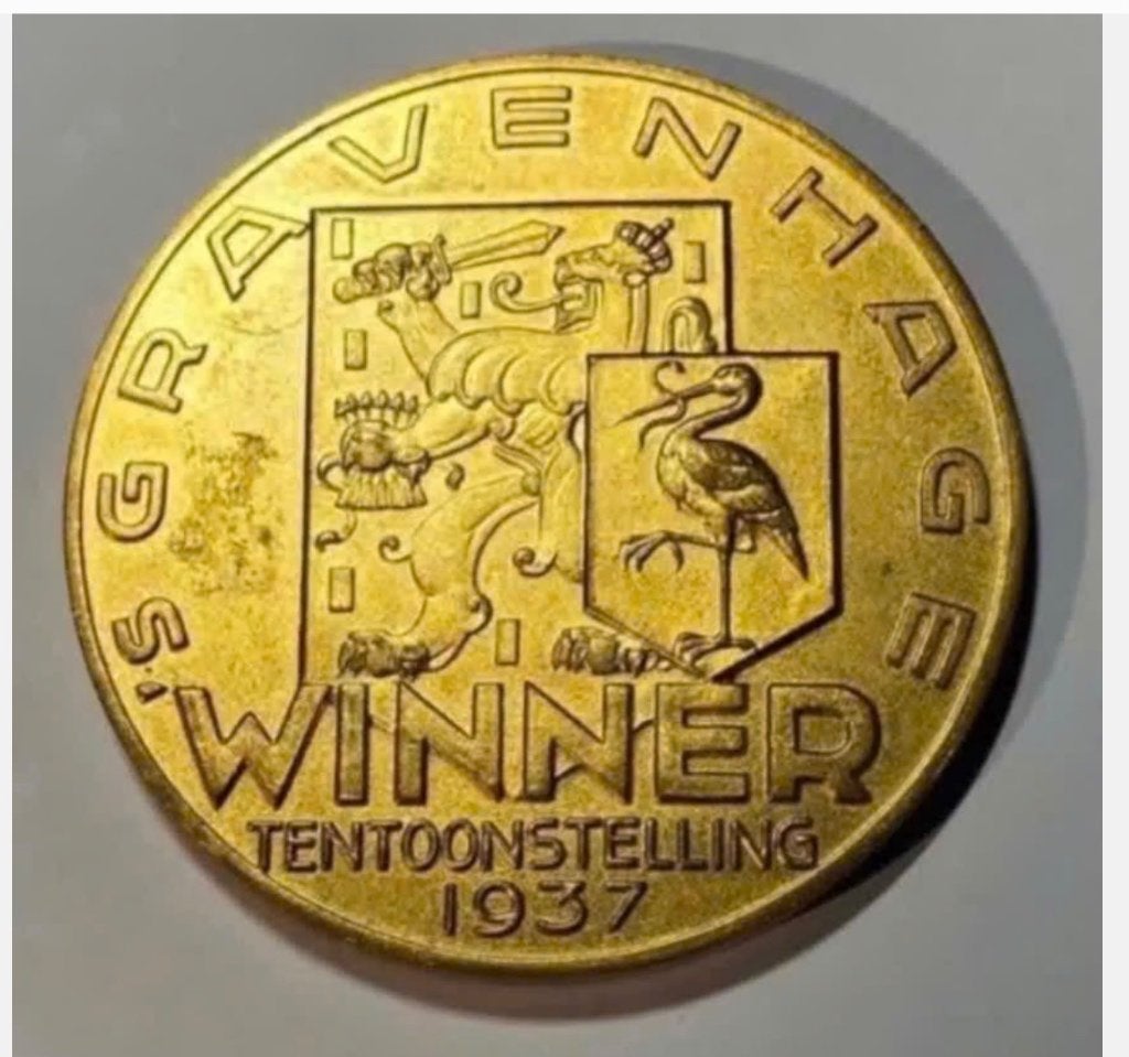 Penning Tentoonstelling ‘s Gravenhage 1937, Ophalen of Verzenden, Overige materialen, Nederland