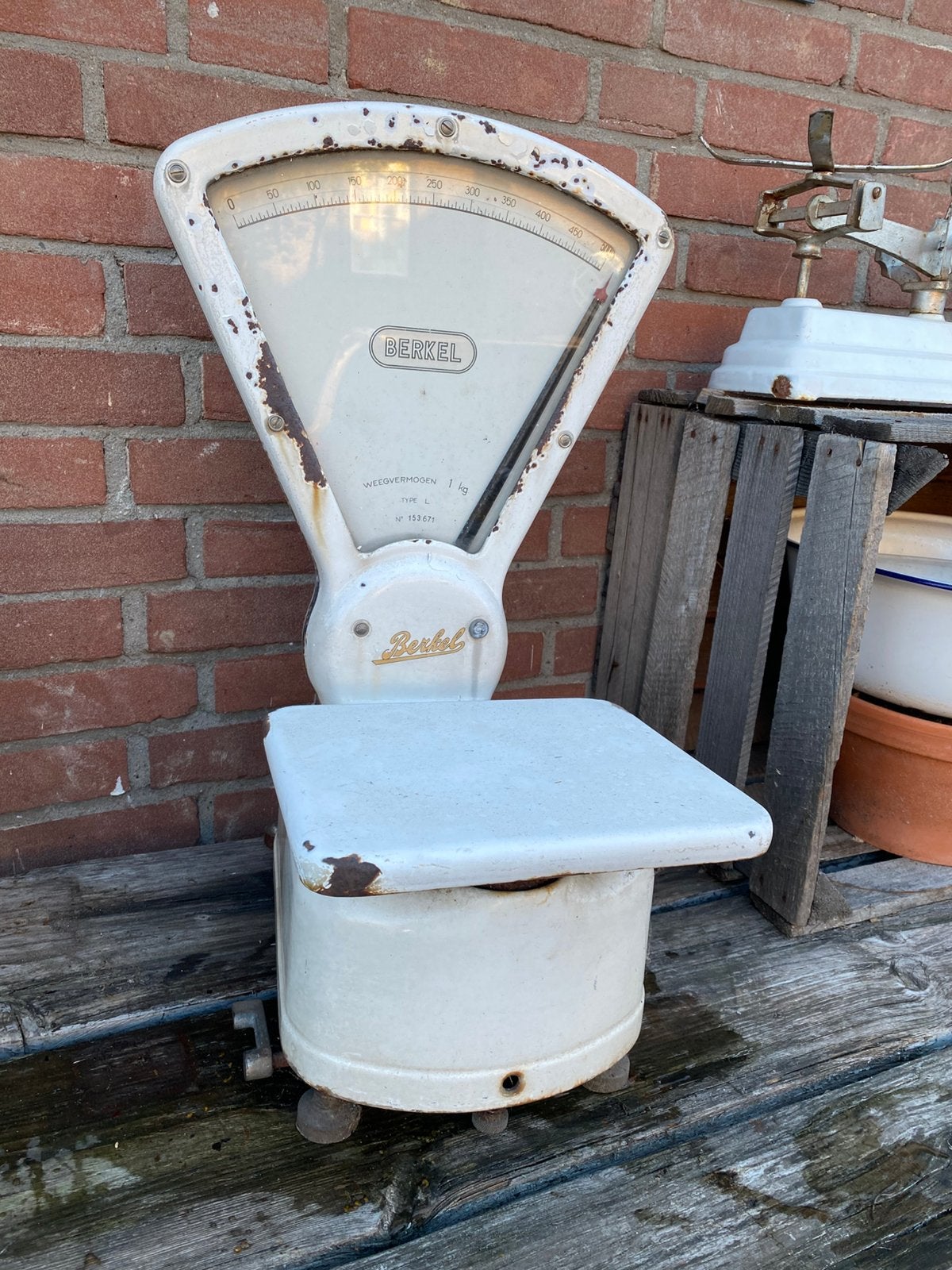 Leuke doorgeleefde Berkel weegschaal, Ophalen