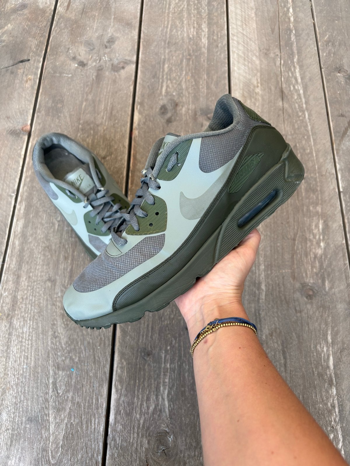 Nike Air Max 90 Neutral Olive Groen Maat 45, Ophalen of Verzenden, Gedragen, Overige kleuren, Sneakers of Gympen