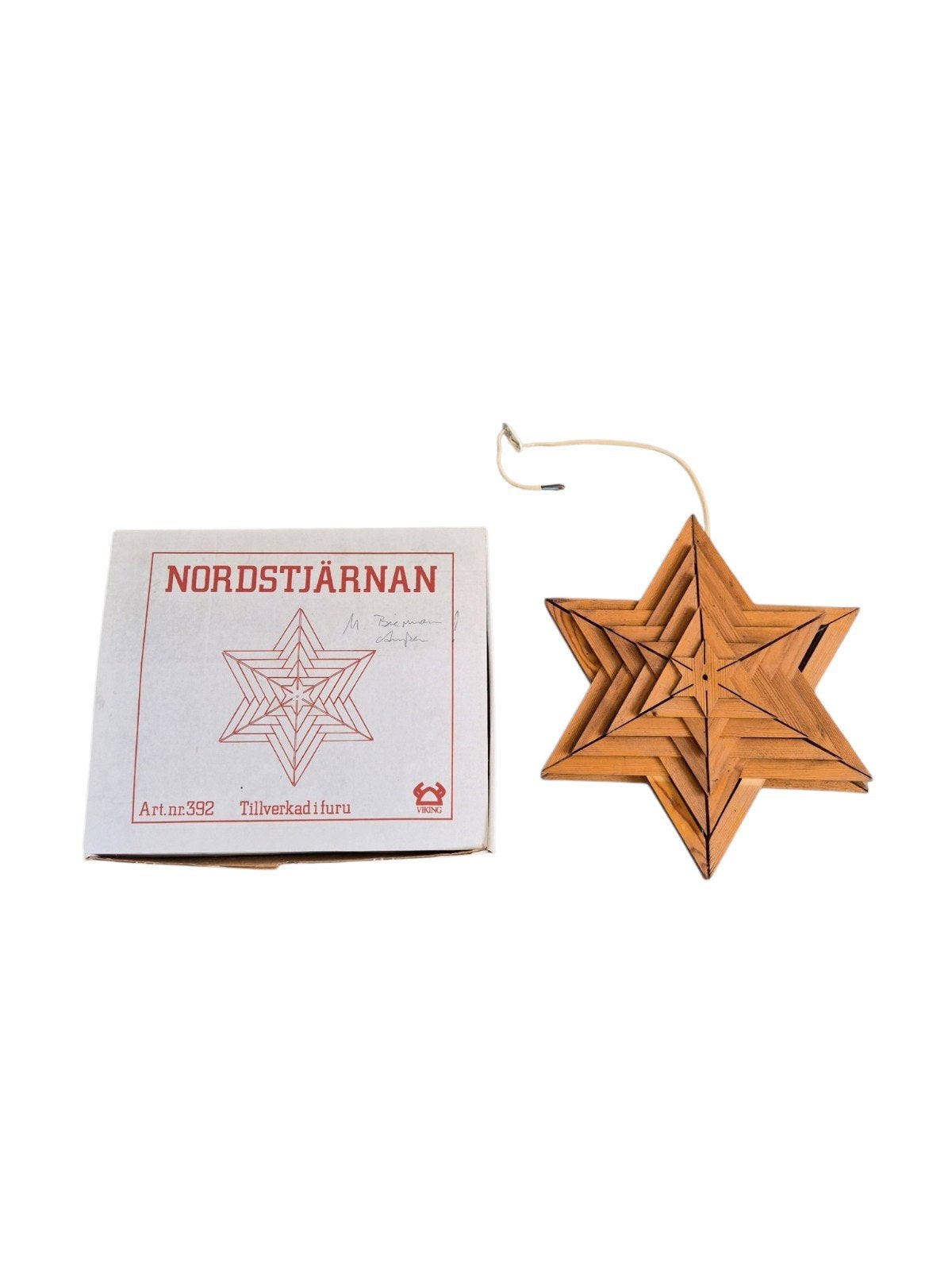 Vintage Viking houten kerstster met verlichting, Diversen, Gebruikt, Viking, Onbekend, Ophalen of Verzenden