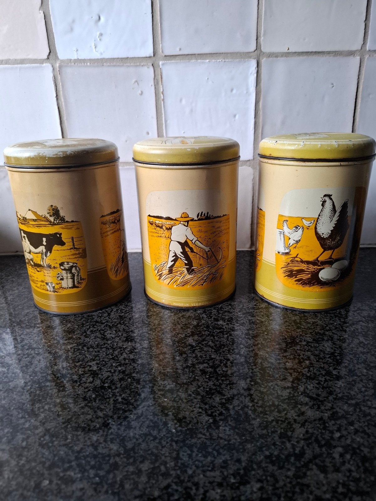 3 ter Meulen beschuit blikken, Ophalen of Verzenden, Gebruikt, Overige