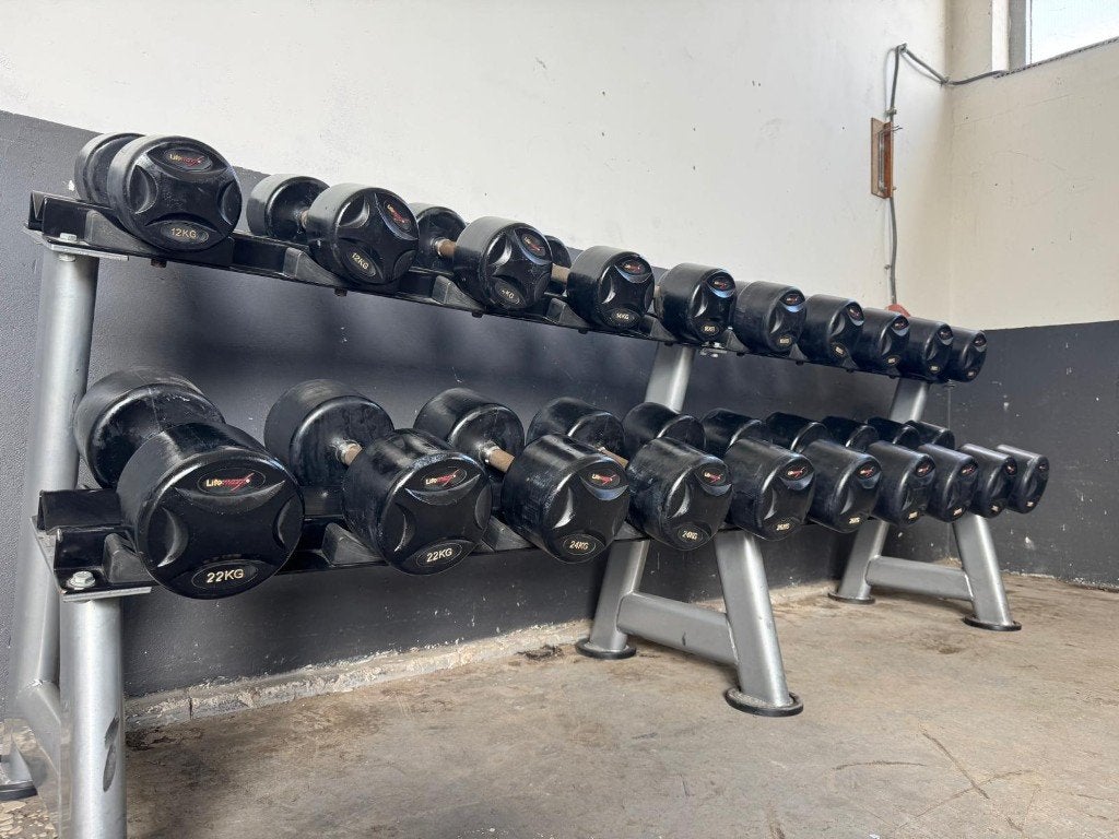 ️‍️ LifeMaxx Dumbbell Set 12 t/m 30 kg + Dumbbellrek, Dumbbell, Gebruikt, -, -
