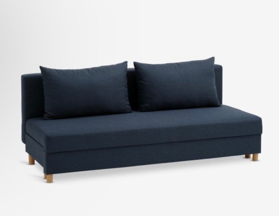 JYSK NORSMINDE Slaapbank 200х140- 1 jaar oud, Huis en Inrichting, Ophalen, Gebruikt, Blauw, Tweepersoons