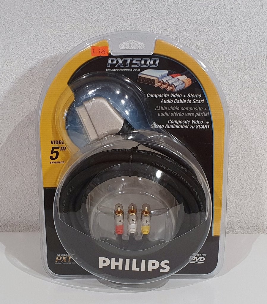 Composite Video+Stereo Audio naar SCART Kabel Philips, Audio, Tv en Foto, Audiokabels en Televisiekabels, S, Scartkabel, Nieuw