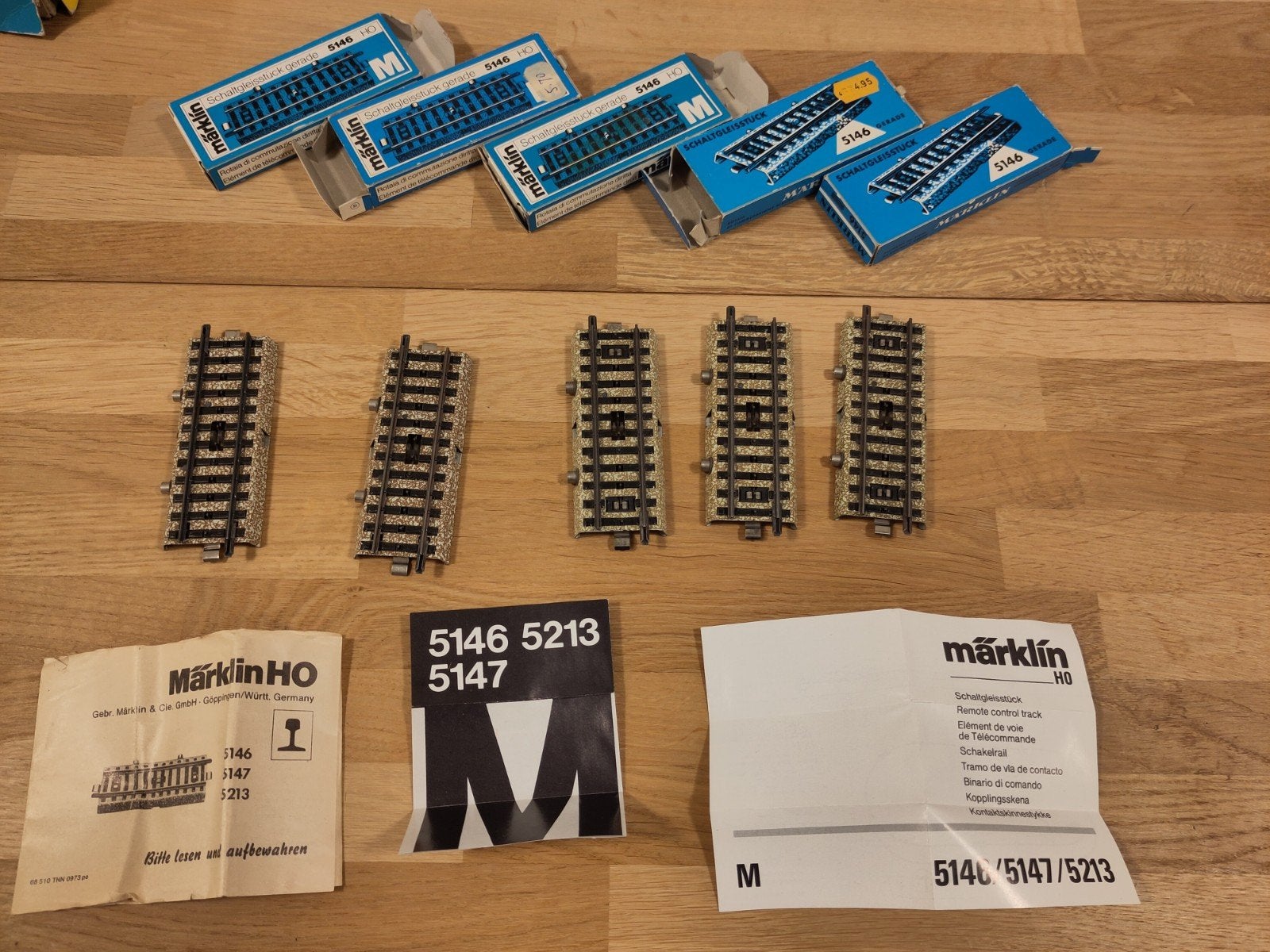 Verkocht Märklin HO 5146 Schakelrails - 5 stuks, Ophalen, Wisselstroom, Gebruikt, Rails