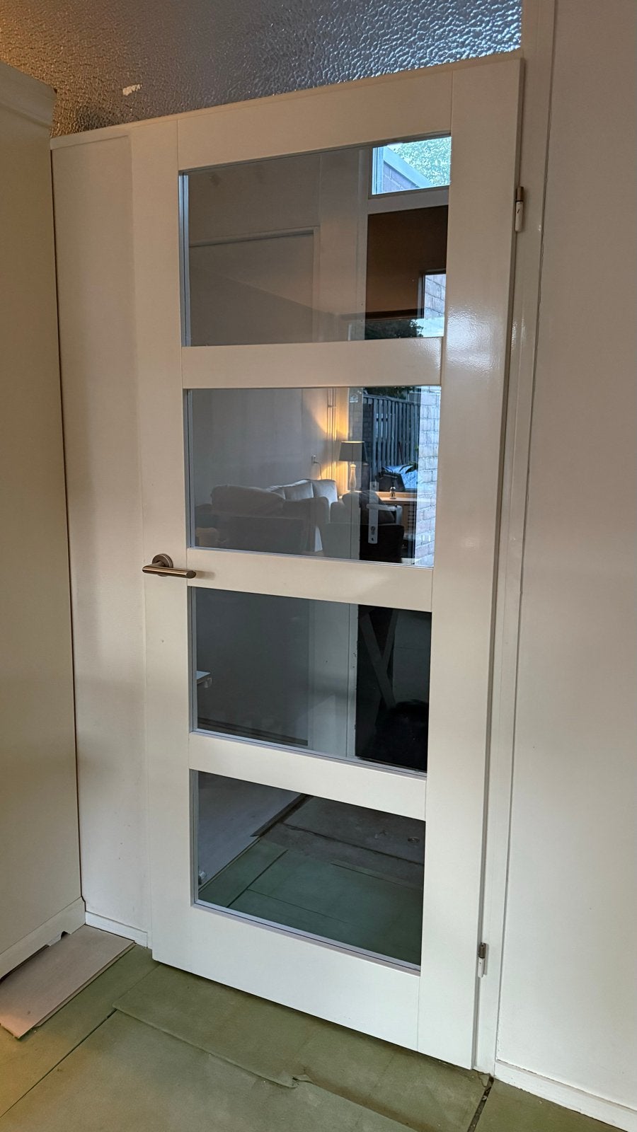 Binnendeur 201x85 cm met glas - Hornbach, Doe-het-zelf en Verbouw, Deuren en Horren, Gebruikt, Binnendeur, 200 tot 215 cm, 80 tot 100 cm