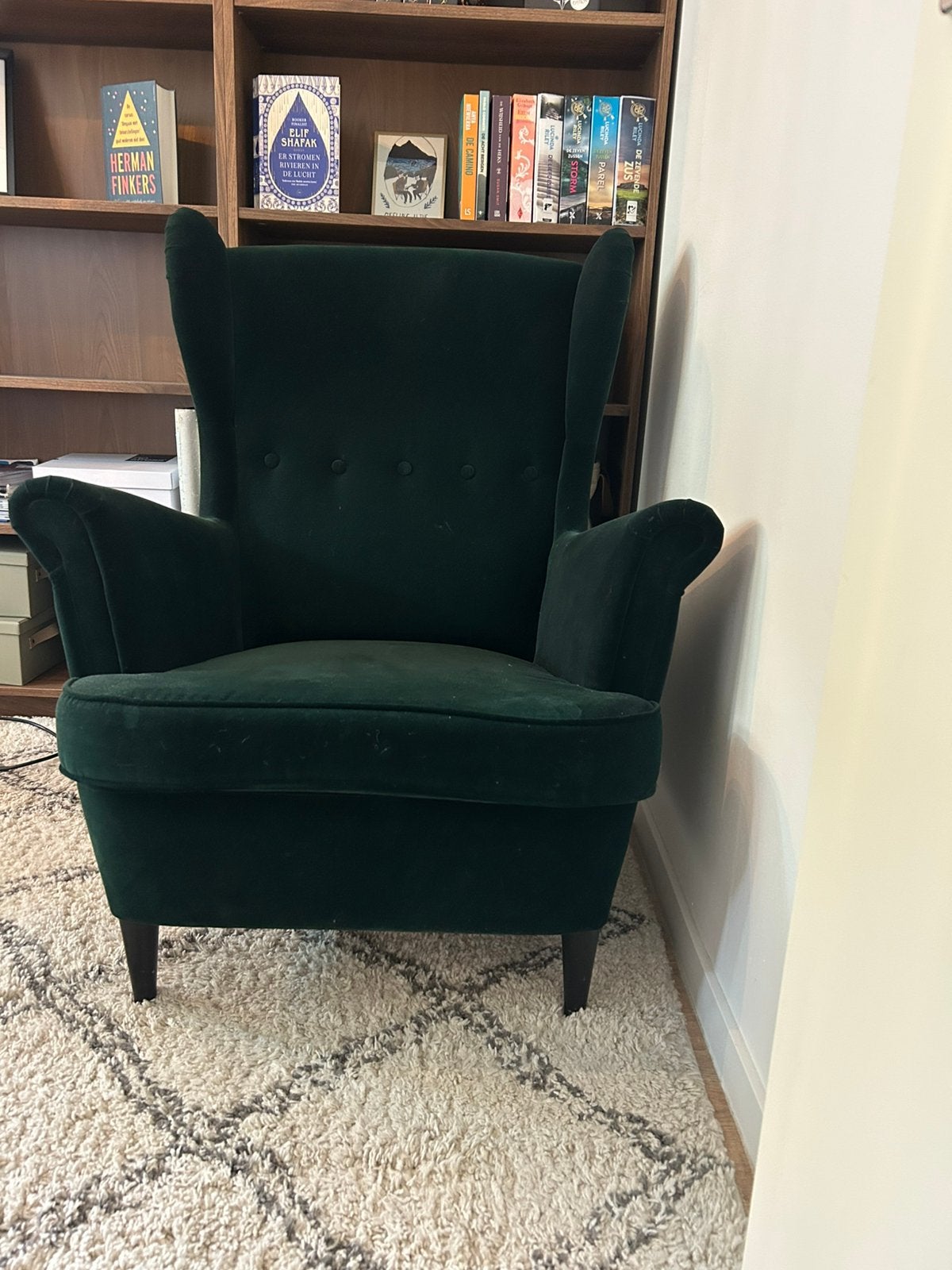 Ikea Strandmon stoffen fauteuil, Ophalen, Gebruikt, 75 tot 100 cm, Stof