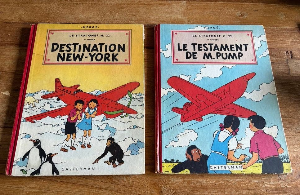 Hergé - Jo, Zette en Jocko: Le Stratonef H. 22 (2 delen), Boeken, Meerdere stripboeken, Ophalen of Verzenden, Gelezen