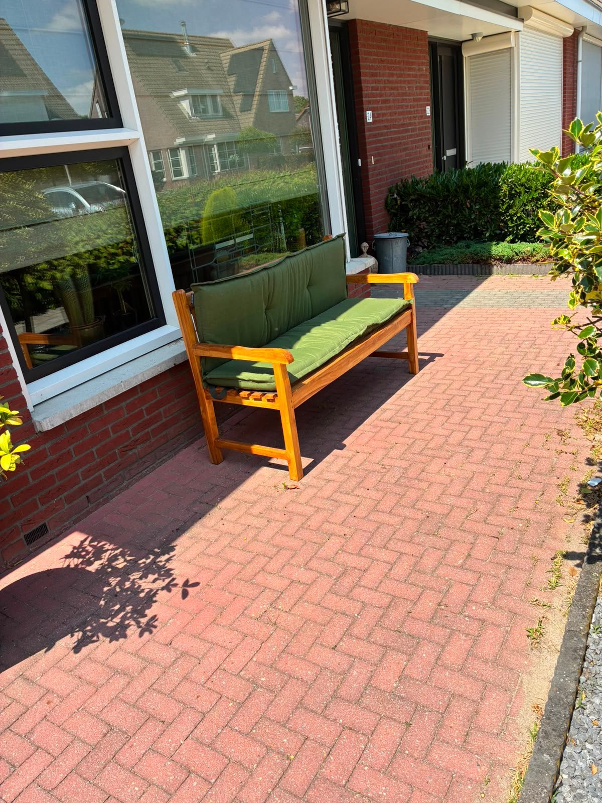 Houten tuinbank incl kussens, Tuin en Terras, Ophalen, Zo goed als nieuw, Hout