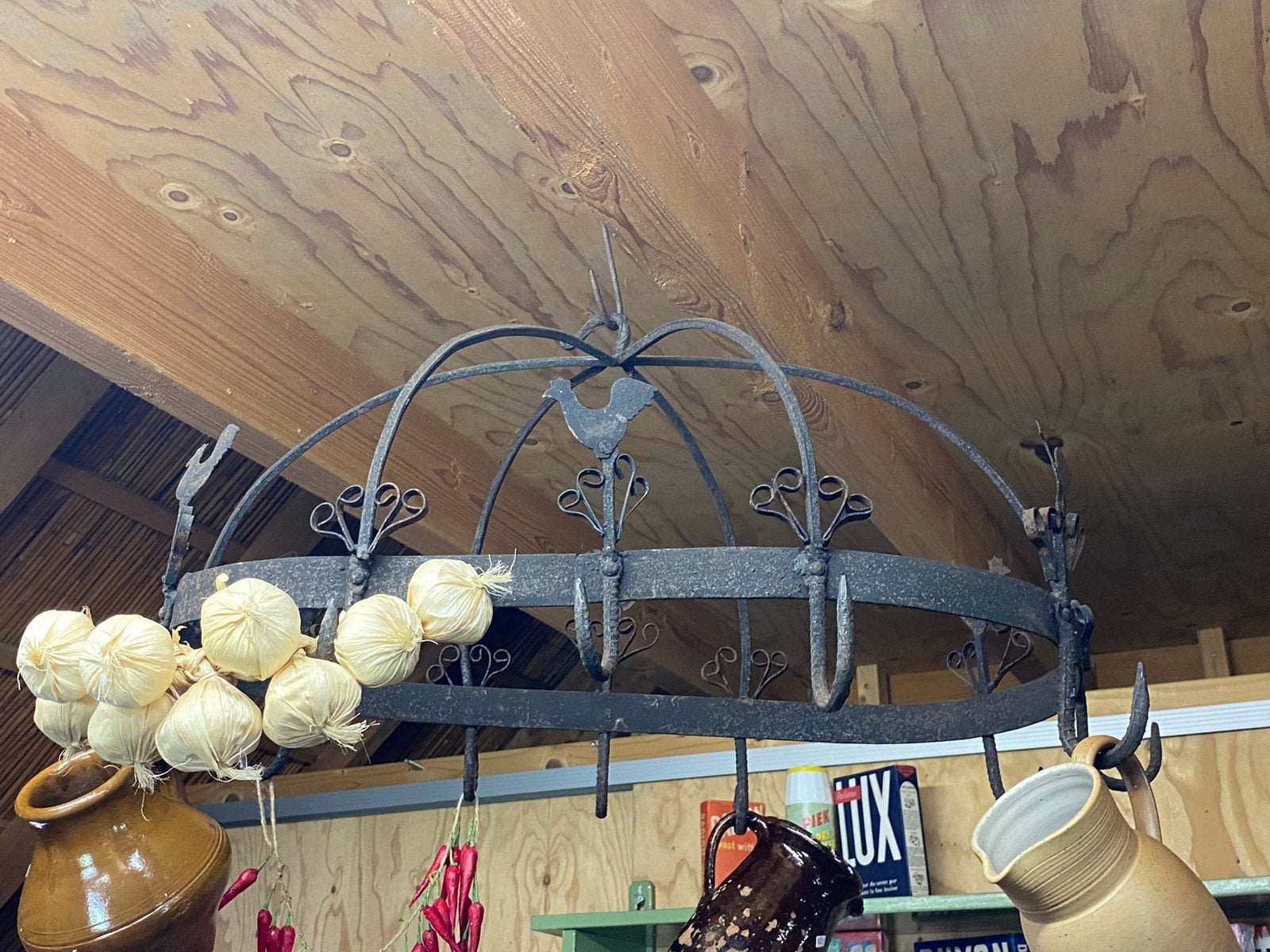 Brocante ovalen ijzeren wildrek, groot model, Ophalen