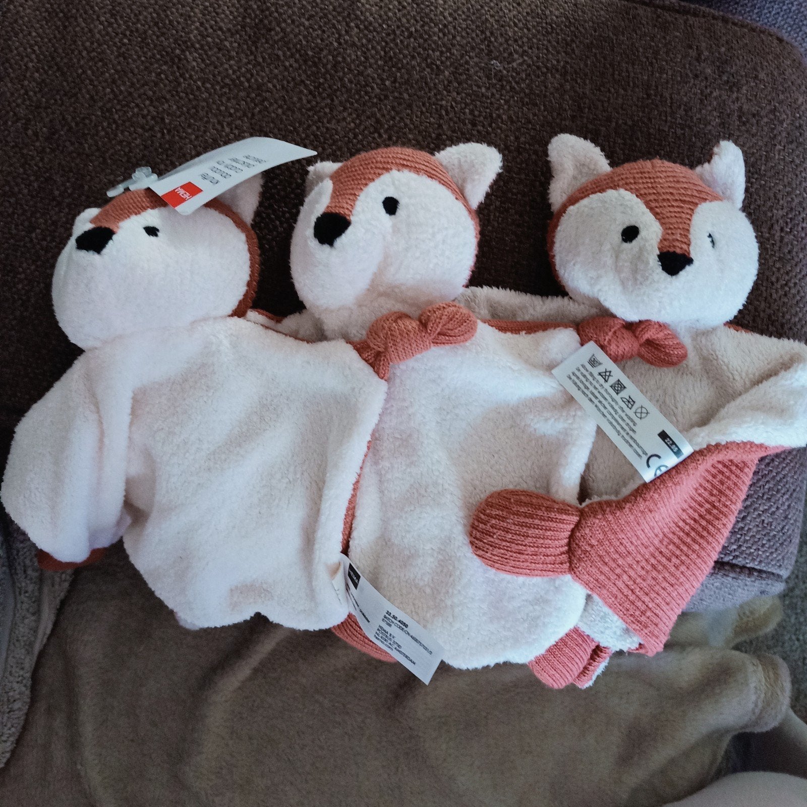 Hema vos knuffeldoekje. 3 stuks., Kinderen en Baby's, Speelgoed | Knuffels en Pluche, Hema, Ophalen of Verzenden, Zo goed als nieuw