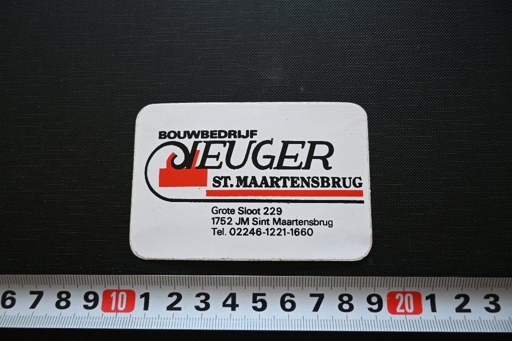 sticker st maartensbrug bouwbedrijf veuger grote sloot 229, Ophalen, Zo goed als nieuw