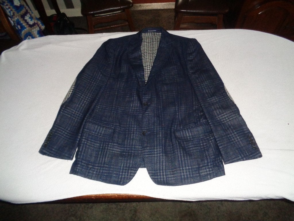 HUMBERTO donderblauw geruite colbert, Kleding | Heren, Maat 52/54 (L), Nieuw, Humberto, Verzenden
