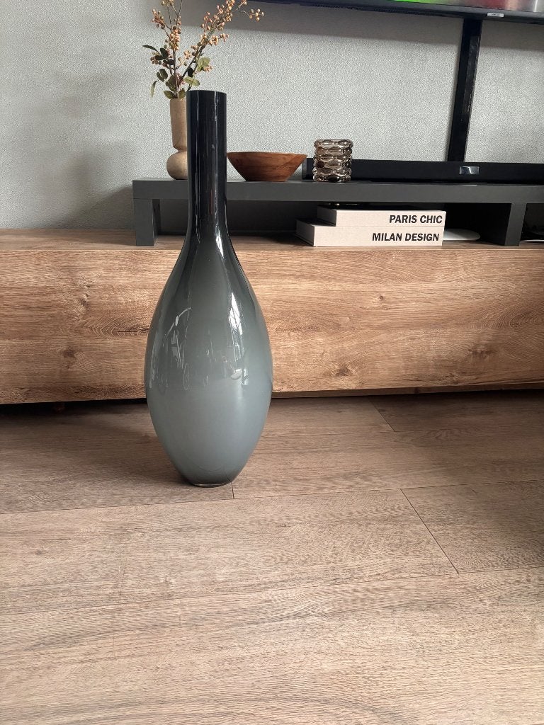 Vaas grijs Leonardo beauty, Ophalen, Gebruikt, Handgemaakt, Glas