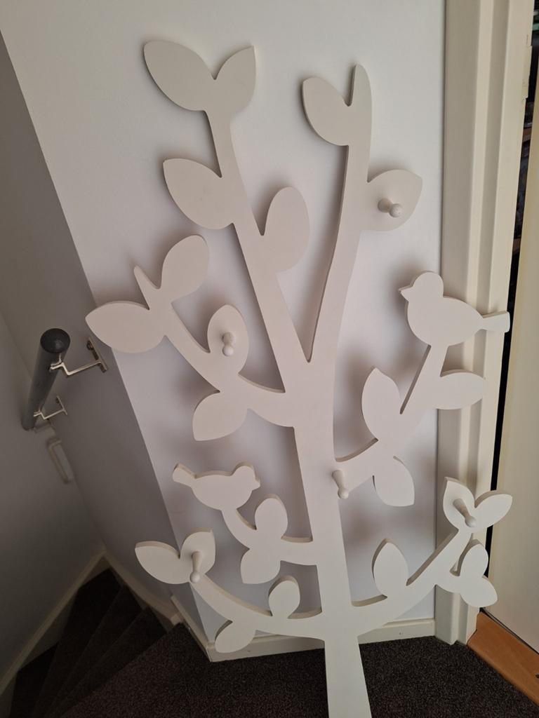 Kinder kamer kapstok witt met vogels 120cm hoog en 55 cm br, 100 tot 150 cm, Zo goed als nieuw, Hout, Ophalen