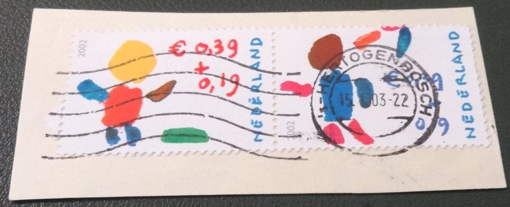Kinderzegels - NVPH 2114d en e - 2002 - Kleur - PNe01-13, Postzegels en Munten, Postzegels | Nederland, Verzenden, Na 1940, Gestempeld