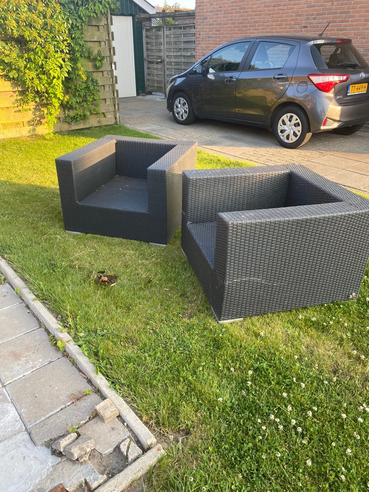 2 grote loungestoelen., Tuin en Terras, Tuinsets en Loungesets, Ophalen, Gebruikt, 2 zitplaatsen