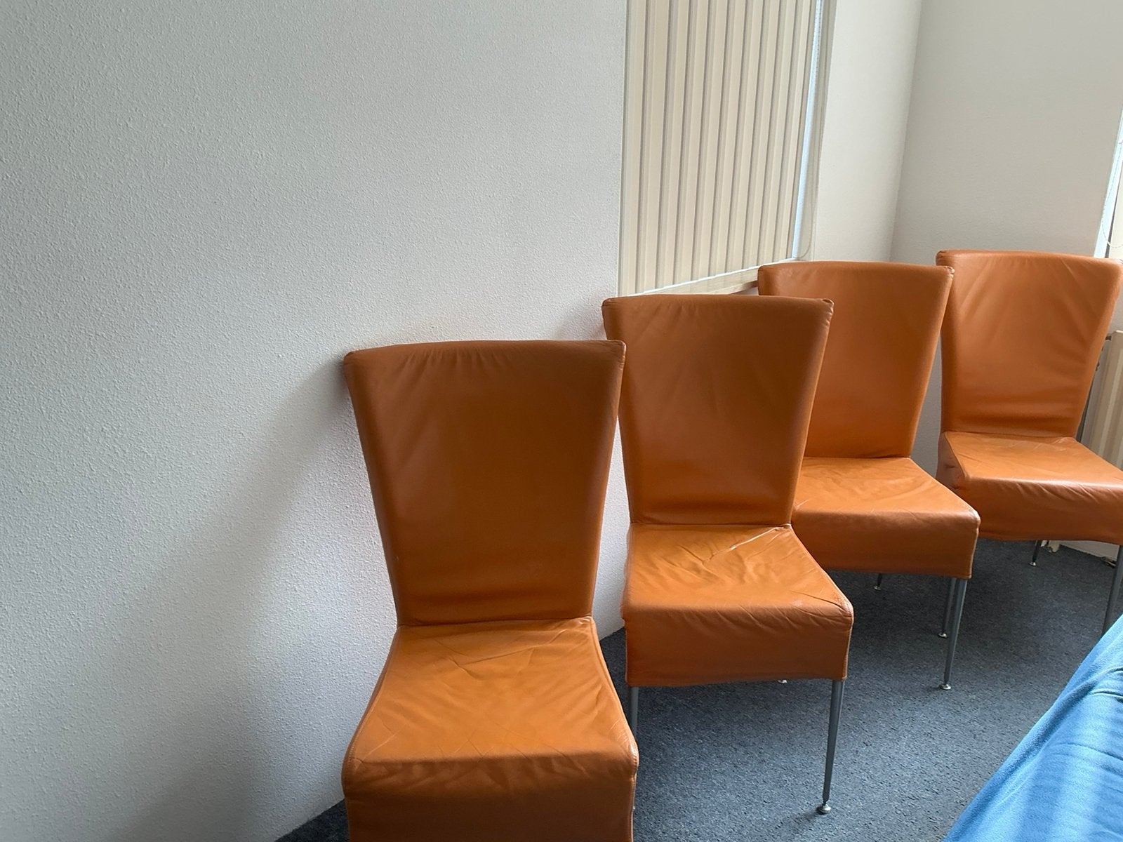 Eetkamer stoelen, Gebruikt, Overige kleuren, Leer, Ophalen of Verzenden