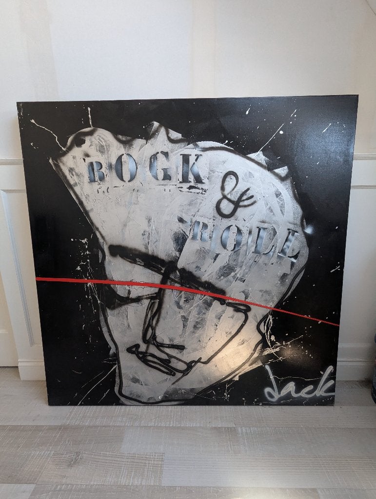 Jack Liemburg – "Rock & Roll" (120 x 120 cm. Origineel), Ophalen, Gelimiteerde oplage, Gemengde techniek, Muziek