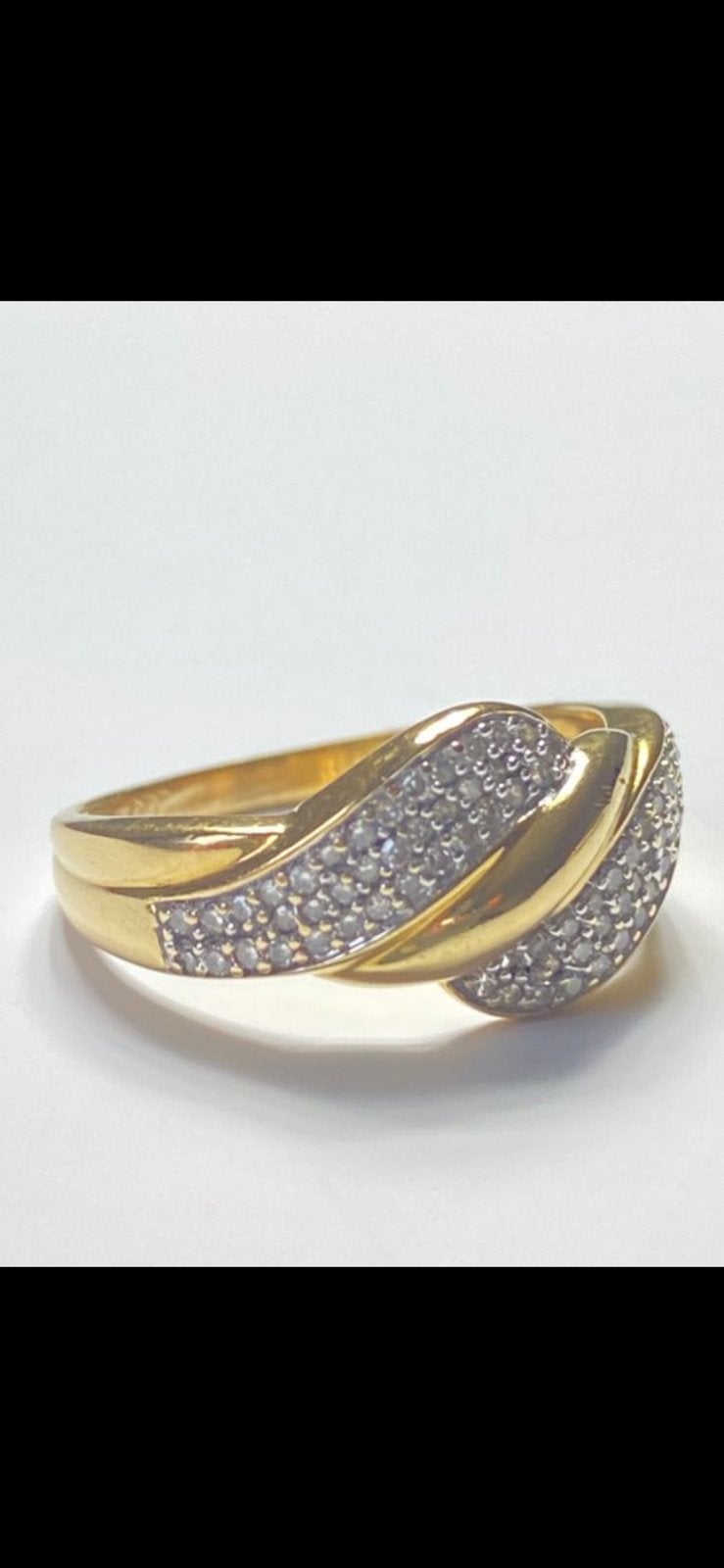 Gouden ring met diamanten, Ophalen of Verzenden, Zo goed als nieuw, 17 tot 18, Met edelsteen