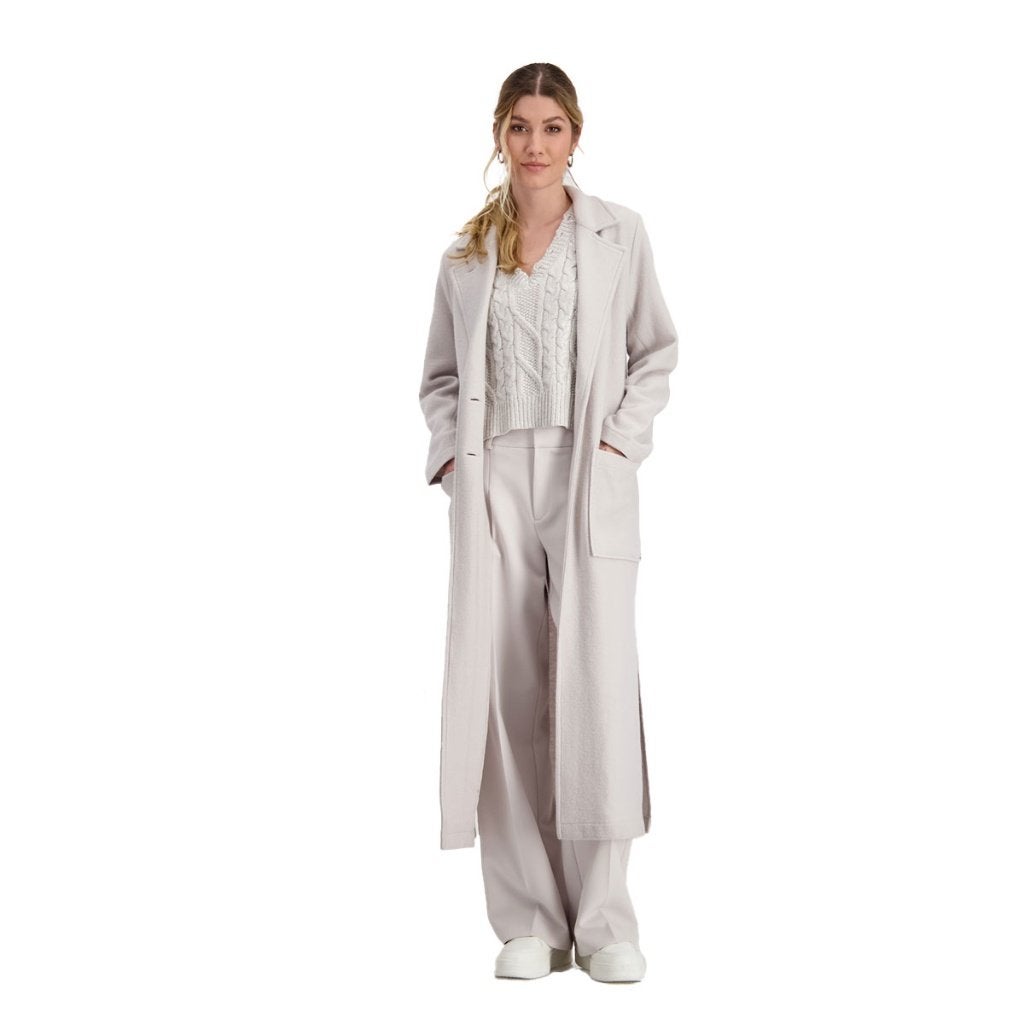 NIEUW! Monari lang vest (tussen) jas mantel wol grijs 42, Maat 42/44 (L), Nieuw, Grijs, Verzenden